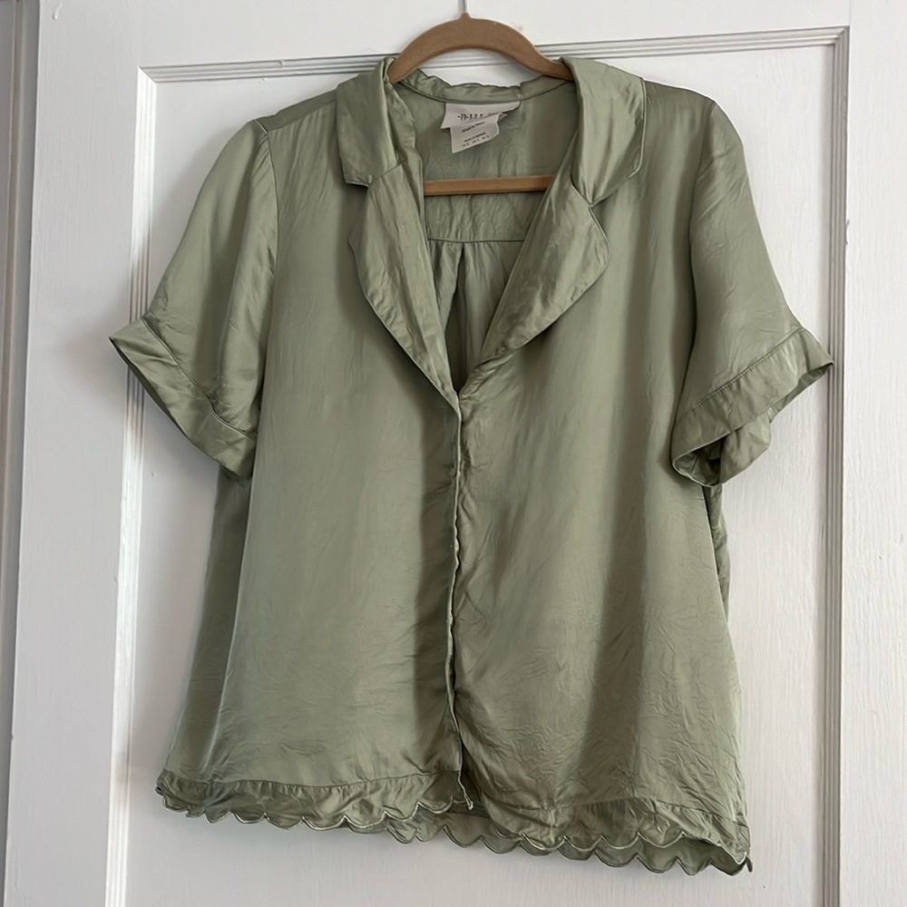 BHLDN Juniper Scalloped Short Pajama Set